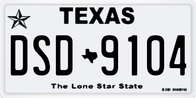 TX license plate DSD9104