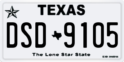 TX license plate DSD9105