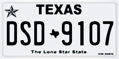 TX license plate DSD9107