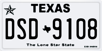 TX license plate DSD9108