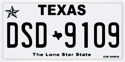 TX license plate DSD9109