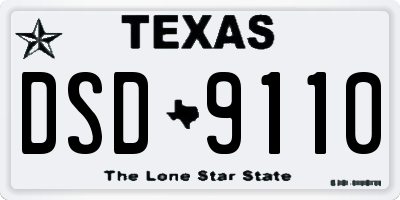TX license plate DSD9110
