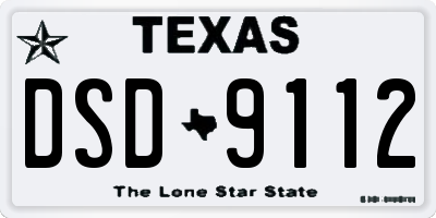 TX license plate DSD9112