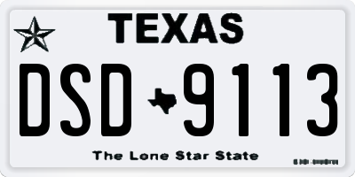TX license plate DSD9113