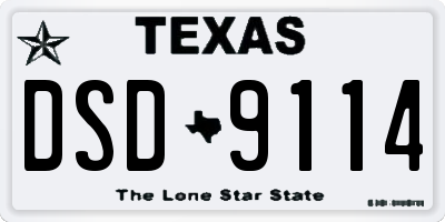 TX license plate DSD9114