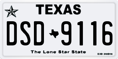 TX license plate DSD9116