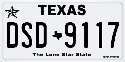 TX license plate DSD9117