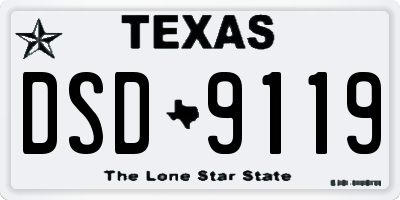 TX license plate DSD9119