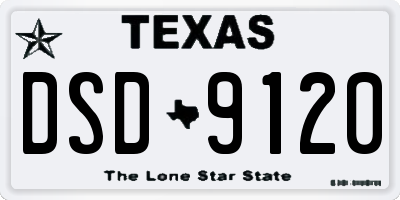 TX license plate DSD9120
