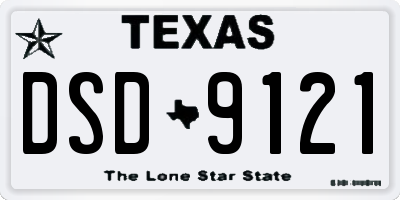 TX license plate DSD9121