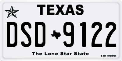 TX license plate DSD9122