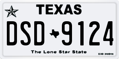 TX license plate DSD9124