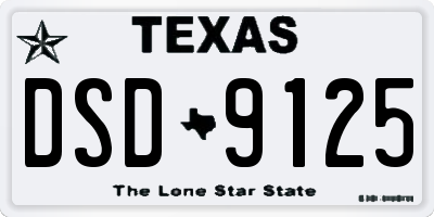 TX license plate DSD9125