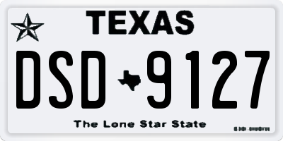 TX license plate DSD9127