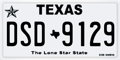 TX license plate DSD9129