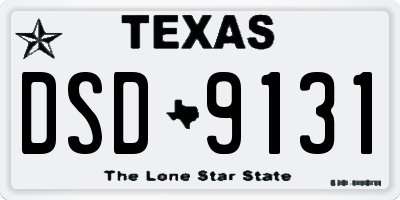 TX license plate DSD9131