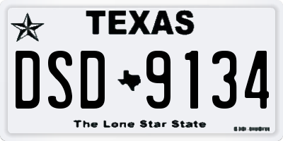 TX license plate DSD9134