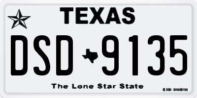 TX license plate DSD9135