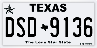 TX license plate DSD9136