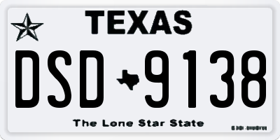 TX license plate DSD9138