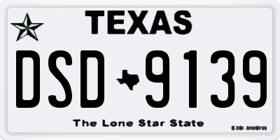 TX license plate DSD9139