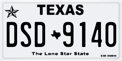 TX license plate DSD9140