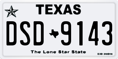TX license plate DSD9143