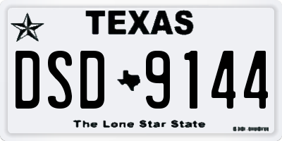 TX license plate DSD9144