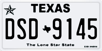 TX license plate DSD9145