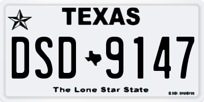 TX license plate DSD9147