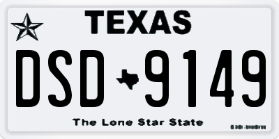 TX license plate DSD9149