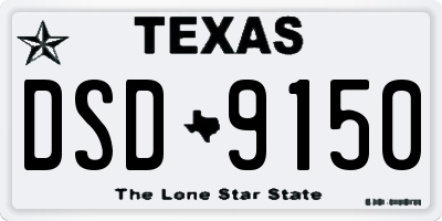 TX license plate DSD9150