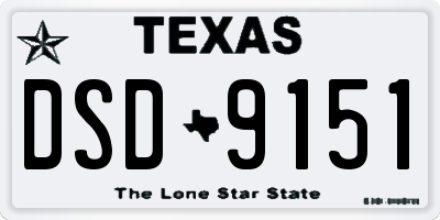 TX license plate DSD9151
