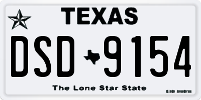TX license plate DSD9154