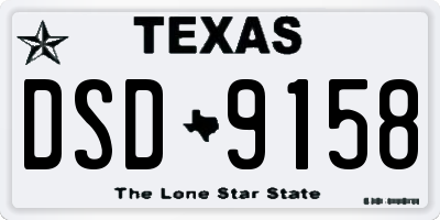 TX license plate DSD9158