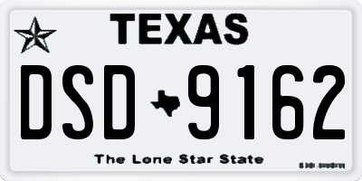 TX license plate DSD9162