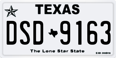 TX license plate DSD9163