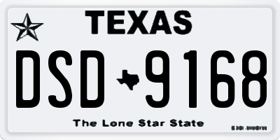 TX license plate DSD9168