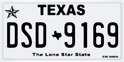 TX license plate DSD9169