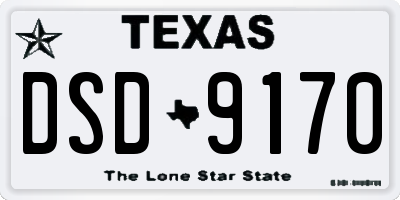 TX license plate DSD9170