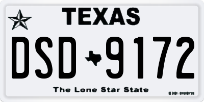 TX license plate DSD9172