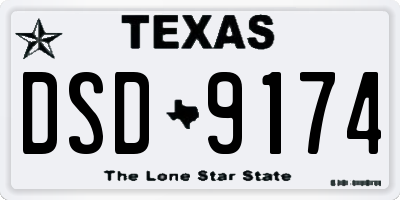 TX license plate DSD9174