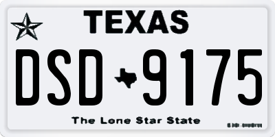 TX license plate DSD9175