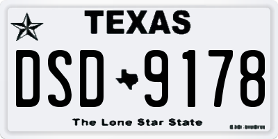 TX license plate DSD9178