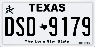 TX license plate DSD9179