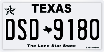 TX license plate DSD9180
