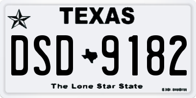 TX license plate DSD9182