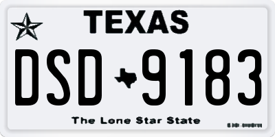 TX license plate DSD9183
