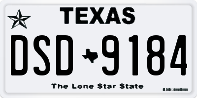 TX license plate DSD9184