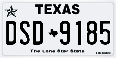 TX license plate DSD9185